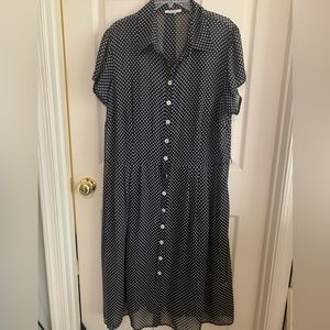 Dress Barn Black White Dot dress, women size 18